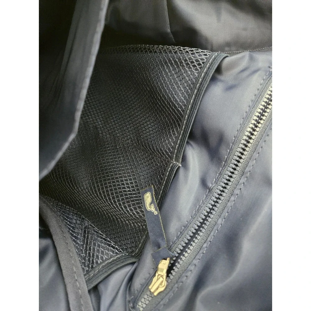 Vineyard Vines Navy Blue Whale Print Canvas Backpack Adjustable Straps